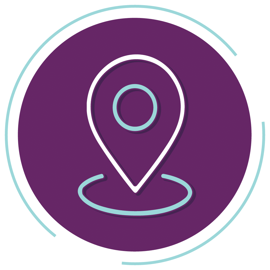 Location pin icon representing hentscher-johnson orthodontics offices in columbia and waterloo, illinois.