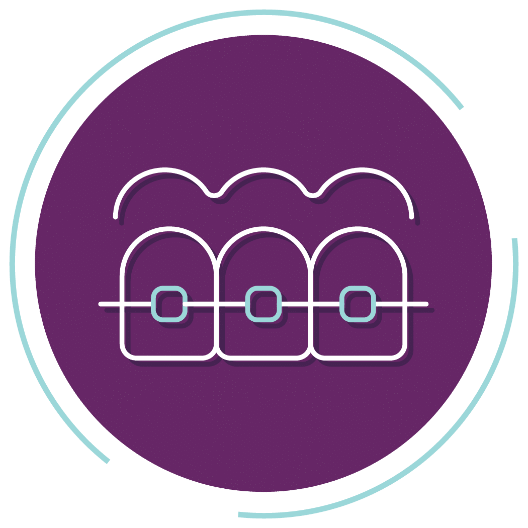 Traditional braces icon representing orthodontic treatment.