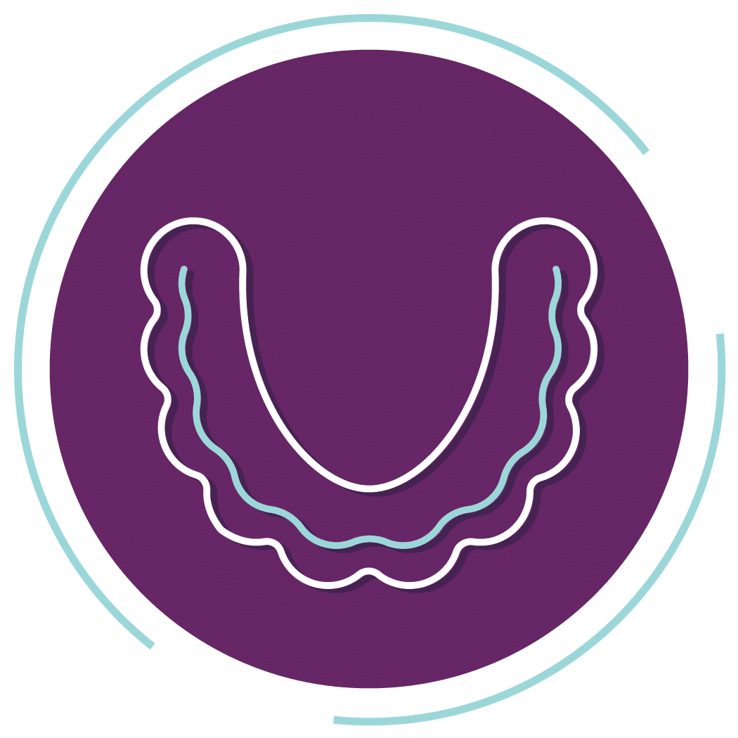 Clear aligners icon representing discreet orthodontic treatment.