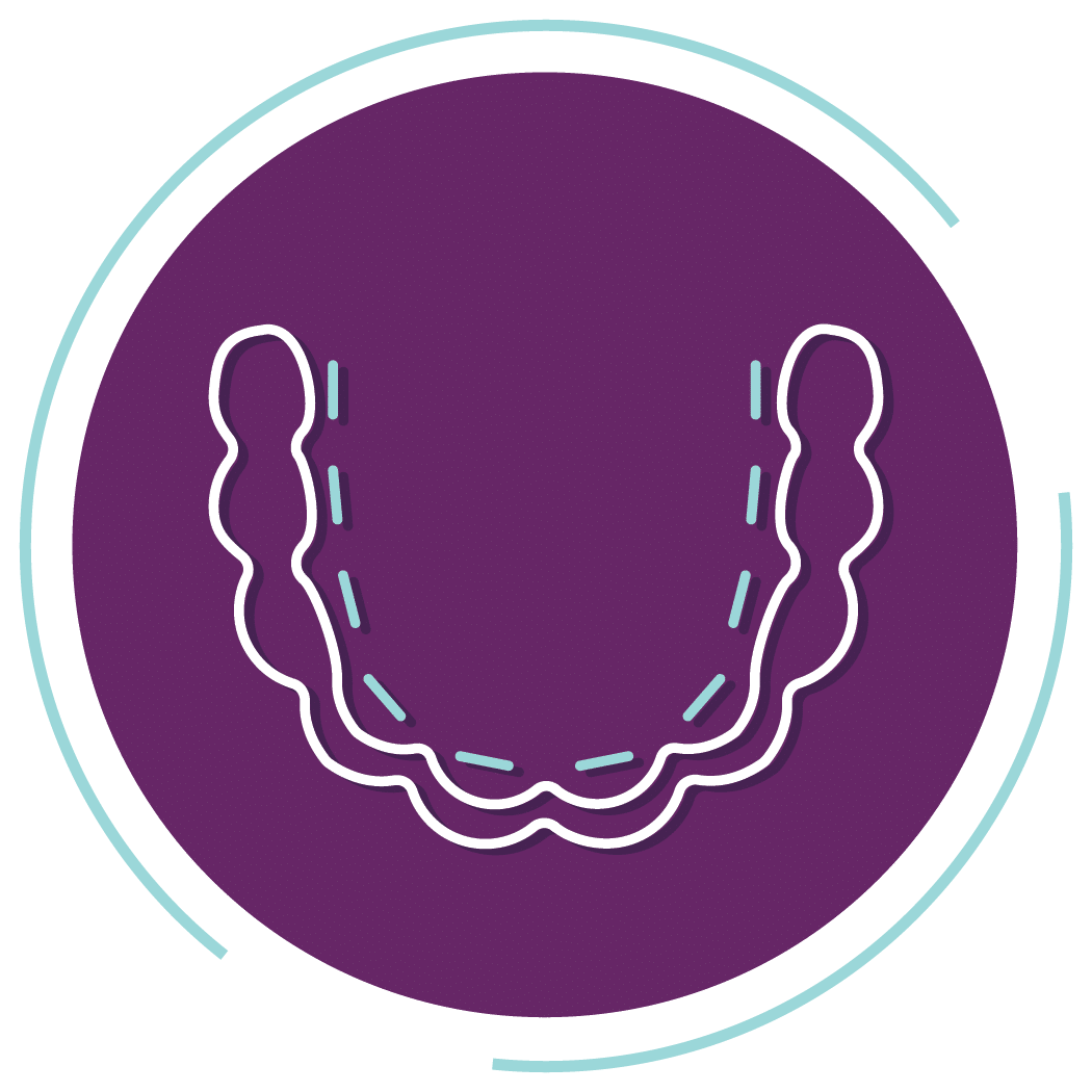 Lingual braces icon showing braces placed behind the teeth.
