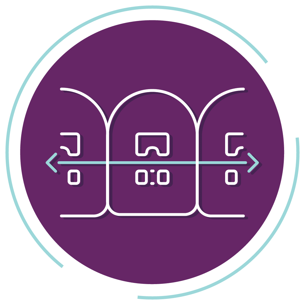 Self-ligating braces icon showing low-friction orthodontic brackets.