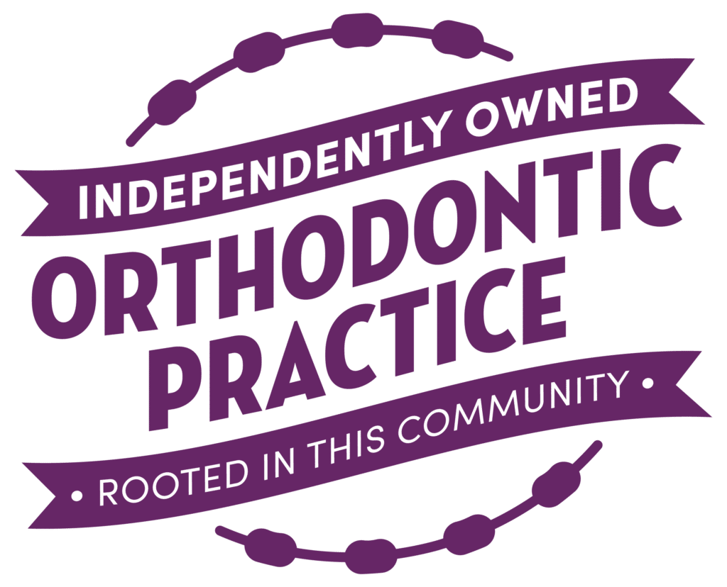 Independently owned orthodontic practice badge for hentscher-johnson orthodontics in columbia and waterloo, il